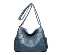 eaacaa Women's PU Leather Shoulder Bag Shoulder Bag Handbag Shoulder Bag Ladies Handbag Soft Satchel for Mother Crossbody Bag (Blue)