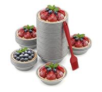 EAAGHK 25 Pcs Moule Tartelette Réutilisable avec Bross Silicone, Moule Tarte 7 cm en Métal, Moules Mini Quiche Ronds, Petits Moules à Tartes aux Oeufs Antiadhésifs, pour Cuissson Dessert Pâtisserie