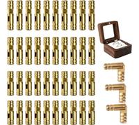 EAAGHK 30 Pcs Mini Charnière Invisible en Laiton, Mini Charnière Cachée Ouverture 180°, Petite Charnières Invisibles 0,4 x 2 cm, Charnières Porte Placard, pour Boîte à Bijoux DIY Boîte Cadeau Meubles