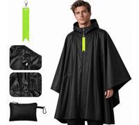 EAAGHK Poncho Réutilisable Imperméable Femme Unisexe, Poncho de Pluie Imperméable de Randonnée, Cape de Pluie avec Fermeture Éclair, Poche et Bande Réfléchissante, Veste de Pluie pour Vélo, Camping
