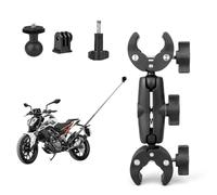 EAAGHK Support de Caméra à Double Pince, Support de Caméra d'action de 1/4" avec Adaptateur, Bras, Vis et Rotule, Accessoire de Photographie en Clip, Compatible avec GoPro Insta360 DJI Parapluie