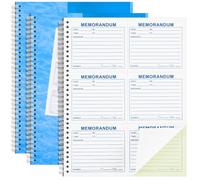 Eaasty 2 Pack Memorandum Book Carbon Copy Notebook Carbonless Two-part Duplicate Memorandum Forms Book Tear off Phone Message Pads for Office School Home (6-form Section,Large)