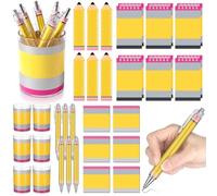 Eaasty Coffret cadeau de remerciement pour enseignant comprenant 6 stylos à bille, 6 porte-stylos, 6 règles, 6 notes adhésives, 12 carnets pour remise de diplôme 2026