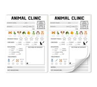 Eaasty Lot de 2 blocs-notes de 25 pages de jeu vétérinaire pour enfants, 12,7 x 17,8 cm, animaux cliniques, jeux de rôle imaginatifs