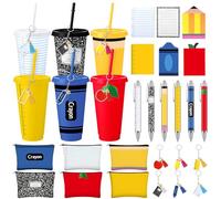 Eaasty Lot de 30 cadeaux de remerciement pour enseignants, y compris gobelet de voyage, trousse de maquillage, bloc-notes et porte-clés pour fête des enseignants