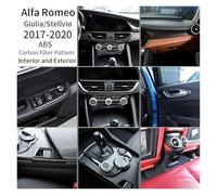 EABBADL Autocollant for Panneau de Commande Compatible avec Alfa Romeo Giulia Stelvio 2017- Décoration en Fibre de Carbone Imitation ABS(Type17)