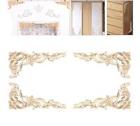 Eabdice 4 Pièces Bois Sculpté Decoration, Moulure Decorative, Applique pour Hotel, Sale Conferenze, Mobili per Interni