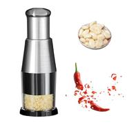 Eabdice Edelstahl 304 Knoblauchstampfer, Knoblauchhacker Edelstahl, Knoblauchpresse Manuelle Zerkleinerer Leicht Zu Reinigender Gemüseschneider Für Knoblauch, Paprika Und Zwiebeln