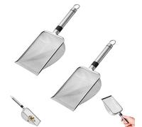 Eabdice Litter Box Scoop Lot de 2 pelles pour chat en acier inoxydable - Espacement des trous : 5 mm - Longueur : 28,5 cm