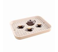 Eabdice Plateau à Thé pour Tasse, Égouttoir à Vaisselle, Plateau D'égouttement D'étagère,Égouttoir avec Plateau D'égouttage, Convient pour Les Couverts,Les Tasses, Les Fruits (Beige)