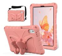 EabHulie Coque Enfant pour Lenovo Tab M9 2023 TB-310FU 9,0" Étui Antichoc Léger en EVA avec Bandoulière et Support Papillon Rose