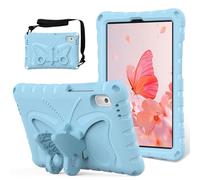 EabHulie Coque Enfant pour Lenovo Tab M9 2023 TB-310FU 9,0" Étui Antichoc Léger en EVA avec Bandoulière et Support Papillon Bleu Clair