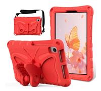 EabHulie Coque Enfant pour TCL Tab 8 Le/Tab 8 WiFi/Tab 8 Plus/Tab 8 SE/Tab 8V Étui Antichoc Léger en EVA avec Bandoulière et Support Papillon Rouge