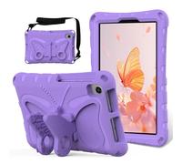 EabHulie Coque Enfant pour TCL Tab 8 Le/Tab 8 WiFi/Tab 8 Plus/Tab 8 SE/Tab 8V Étui Antichoc Léger en EVA avec Bandoulière et Support Papillon Violet