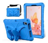 EabHulie Coque Enfant pour TCL Tab 8 Le/Tab 8 WiFi/Tab 8 Plus/Tab 8 SE/Tab 8V Étui Antichoc Léger en EVA avec Bandoulière et Support Papillon Bleu