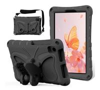 EabHulie Coque Enfant pour TCL Tab 8 Le/Tab 8 WiFi/Tab 8 Plus/Tab 8 SE/Tab 8V Étui Antichoc Léger en EVA avec Bandoulière et Support Papillon Noir