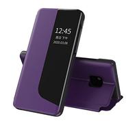 Eabhulie Étui en Cuir PU pour Huawei Mate 20 Pro Coque, Smart View Fenêtre Flip Stand Cover Housse de Protection pour Huawei Mate 20 Pro Violet