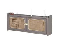 EABKLPQRS Meuble de Rangement pour routeur en Bois, Rattan Wall Mounted Router Storage Cabinet Multicolor 40-80cm(Grey,60cm)