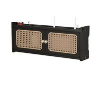 EABKLPQRS Meuble de Rangement pour routeur en Bois, Rattan Wall Mounted Router Storage Cabinet Multicolor 40-80cm(Black,60cm)