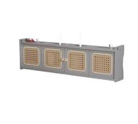 EABKLPQRS Meuble de Rangement pour routeur en Bois, Rattan Wall Mounted Router Storage Cabinet Multicolor 40-80cm(Grey,80cm)