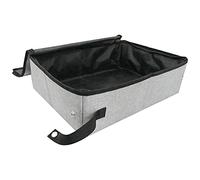 Eacam Bac à Litière pour Chat de Voyage Bac à Litière Pliable Portable pour Chat Couvercle Glissière Pliable avec Couvercle Le Camping de Voyage en Plein Air (L)