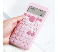 Eacam Calculatrices Scientifiques 240 Fonctions avec écran LCD 2 Lignes, Affichage Clair, Conception Compacte et Légère pour étudiants, école, Bureau, Portable à Transporter (Rose #0P)