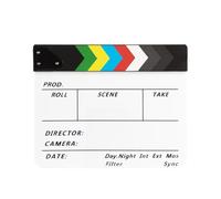 Eacam Clap en Acrylique pour Réalisateur, Film, Ardoise, Accessoire de Cinéma, Ensemble de Films, Accessoire Production D'écran, Barres Couleur Magnétiques, Blanc inversé, 3 (Blanc)