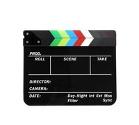 Eacam Clap en Acrylique pour Réalisateur, Film, Ardoise, Accessoire de Cinéma, Ensemble de Films, Accessoire Production D'écran, Barres Couleur Magnétiques, Blanc inversé, 3 (Noir)