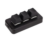 Eacam Clavier de Commande de Mini-3 Bouton, Câble USB Câble de Programmation Personnalisée Macro Clavier, Matériau ABS, Stockage à Bord, Effets de Lumière LED, pour Windows, OS X
