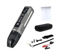 Eacam Compresseur D'air Portable, Démarreur de Saut, Gonfleur de Pneu D'aspirateur, Lumière LED, Gadgets Voiture avec Manomètre Pneu pour Voiture, Moto, Vélo (5 en 1 avec Jump Start)