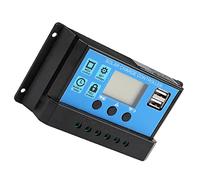 Eacam Contrôleur de Charge Solaire 60A, Micro-contrôleur intégré, Gestion PWM en 3 étapes, Protection Court-circuit, Double Protection Inversée MOSFET, Matériau ABS 24V, ABS, (60A)