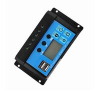 Eacam Contrôleur de Charge Solaire 60A, Micro-contrôleur intégré, Gestion PWM en 3 étapes, Protection Court-circuit, Double Protection Inversée MOSFET, Matériau ABS 24V, ABS, (40a)
