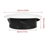 Eacam Dics D'éventail d'alimentation D'échappement au Plafond, en Matériau ABS de Haute qualité, Facile à Installer et à Nettoyer et à la Ventilation Blanche Couverture du DUCTING 75 (200 mm)