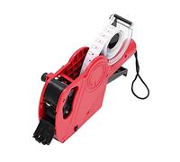 Eacam Étiqueteuse Manuelle, Pistolet à étiquettes de Prix à 8 Chiffres, Remplacement Facile du Rouleau d'encre, Outil de Marquage Portable pour Vêtements, Jouets, Bagages, Tapis (Rouge)