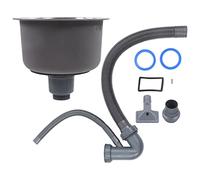 Eacam Évier Rond de Cuisine en Acier Inoxydable, Bassin Profond de Haute capacité, 11,8 Pouces de Diamètre, sous-dénonce, pour la Pierre, avec Raccord de Drainage, Raccord Direct et