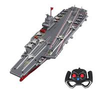 Eacam Kit de Porte-Avion télécommandé RC Warship DIY avec Mise Hors Tension Automatique pour Adultes et Enfants (Gris 1 Batterie)