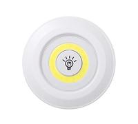 Eacam Lot de 3 Rondelles LED COB 4,5 V 1 W avec Télécommande, éclairage Sous Armoire à Piles à intensité Variable pour Armoire, Cuisine, Escaliers (Paquet de 3)