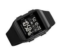 Eacam Montre de Sport Montre de Sport D'athlétisme 1960 Numérique Double Compte à Rebours Chronographe Réveil 50 M étanche avec Rétroéclairage EL pour la Cours (Noire)