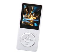 Eacam MP3 MP4 Player avec Enregistreur Vocal, Mémoire de 8 Go, jusqu'à 30 Heures de Lecture, 64 Go Extensible, Lecteur de Musique Portable pour Les Voyages Sportifs, Boutons (Blanc)