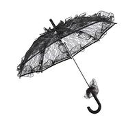 Eacam Parasol Parapluie en Dentelle Noire pour Femmes, Décor de Fête, Accessoire de Photographie de Danse, de Haute qualité, élégant, Délicat, Gracieux, Robuste, Lisse et Confortable