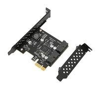 Eacam PCIe à USB 3,2 Carte D'extension, 5 Gbit/Gbital à Double Port, 19pin, Taux de Vitesse élevée, Métal, électronique, Renesas Upd720201, Carte D'extension Interne, (Board Noir 19pin)