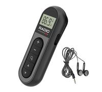 Eacam Petite Radio FM, Radio à Transistor de Poche avec écran LCD, pour Casque pour Jogging, Marche, 30 Stations Préréglées, Batterie Rechargeable, Chargeur de Type C (Noire)