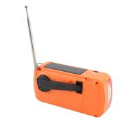 Eacam Radio Solaire à Manivelle 1200 MAh Batterie Externe Portable Rechargeable Lampe de Poche LED AM/FM/SW1/SW2 Récepteur de Bande Mondiale avec Chargeur de Téléphone Portable, Alarme (Orange)