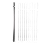 Eacam Ti Brochettes Brochettes de Grillades de Ensemble Rondes Portables Pure Ti Léger Facile à Nettoyer avec Tube Rangement pour la Cuisine (300 mm)