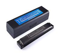Eacam Tremolo Harmonica Harmonica Orgue à Bouche 24 Trous Corps en Métal Ton C Couvercle en Acier Inoxydable Anches Laiton Volume élevé pour les étudiants Débutants, les Enfant