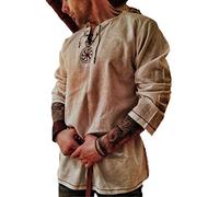 each women Mens médiéval Renaissance Chemise Pirate Costume Viking Longue Chemise Robe médiévale