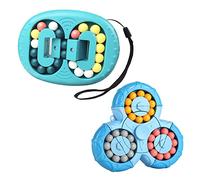 EACHHAHA Ensemble 2 en 1 Magic Bean-Jeu d'adresse-IQ Game-Magic Cube-Soulager Le Stress et réduire l'anxiété-Cadeaux de Noël pour Adultes et Enfants(Bleu+Bleu)