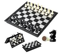 EACHHAHA Jeu d'échecs Echiquier magnétique（25 * 25cm）, Echecs de Voyage Pliable et Portable, Jeu de Société pour Enfants et Adultes