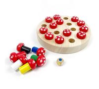 EACHHAHA Jeux Montessori 3 Ans, Memory Chess Bois (Champignon) | Jeu Educatif 3 ans,Jeux de Société pour Améliorer la Mémoire et la Reconnaissance des Couleurs