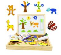 EACHHAHA Puzzle en Bois 100 Pièces, Puzzle Dessin Animal,Jouets éducatifs à Motifs, Motifs Riches, Combinaison Libre, Développer l'imagination, pour Les Enfants de 3 4 5 Ans